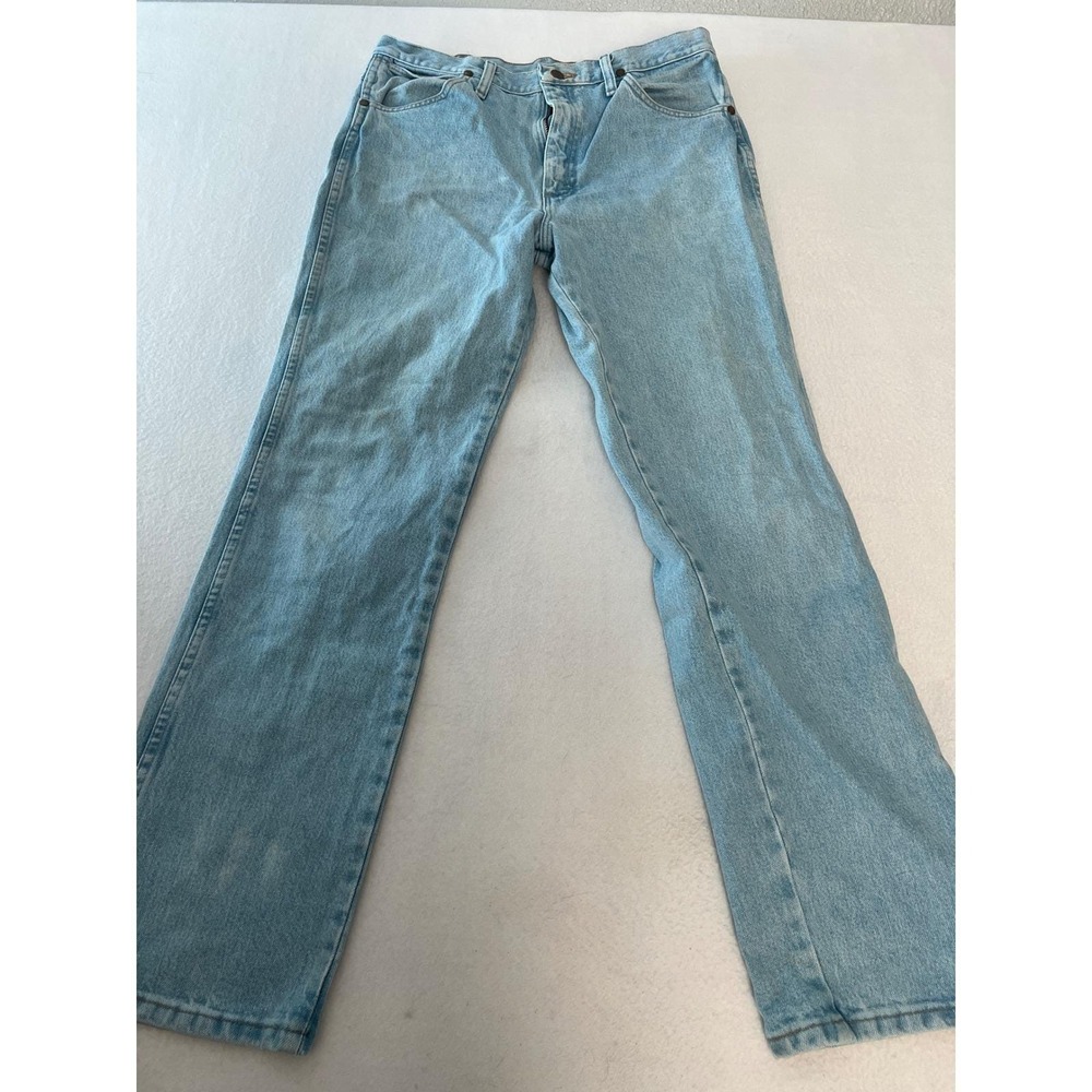 Wrangler Jeans Men 34x32 Light Wash Good 936GBH Slim Fit Cowboy Cut Denim
